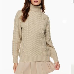 Aritzia Peggy sweater turtleneck in hummus beige